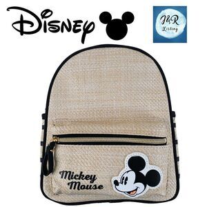 Disney x Primark Mickey Mouse Woven Backpack – Beige – Limited Edition – NWT